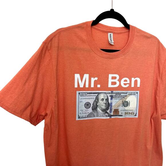 Jerzees T-Shirt with Mr. Ben $100 Bill Print, Size XL - Picture 3 of 8